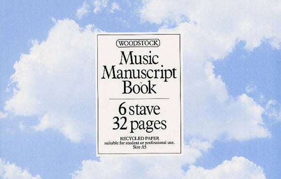 Woodstock Manuscript Paper 6 Stave A5 32 Pages Recycled Paper