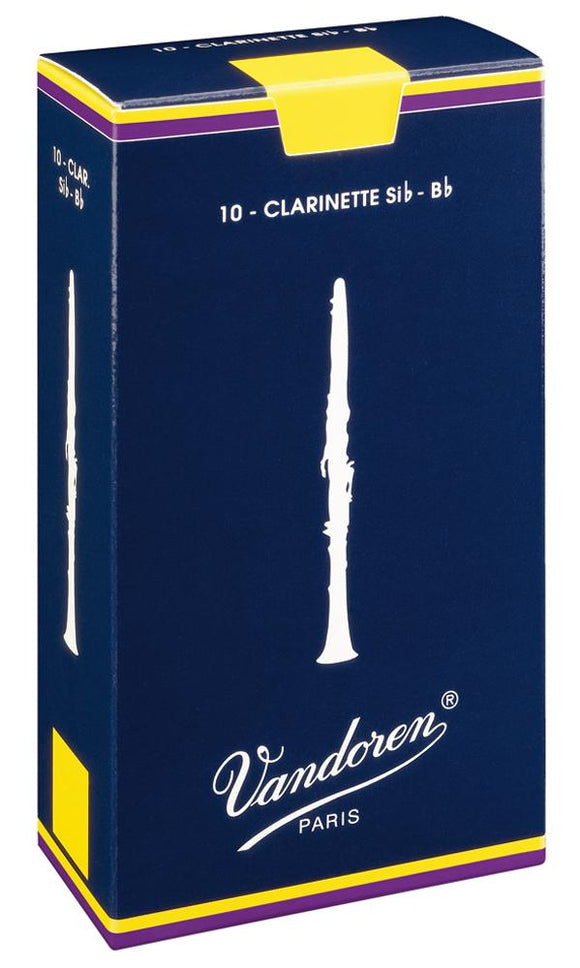 Vandoren Traditional Bb Clarinet Reed - Strength 1 5 in a box of 10 reeds