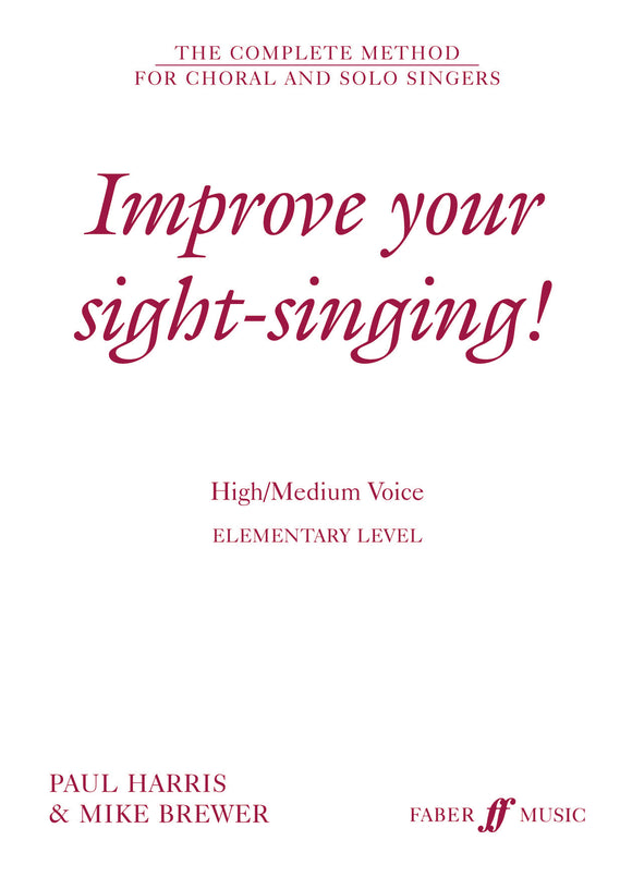 Improve Your Sight Singing Elementary High Medium Voice