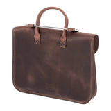 Oxford Traditional Premium Leather Music Case Antique Walnut - back