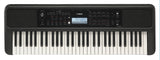 PSRE 383 Yamaha keyboard with black and white keys on a white background