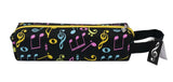 Pencil Case Notes Black with Coloured Print