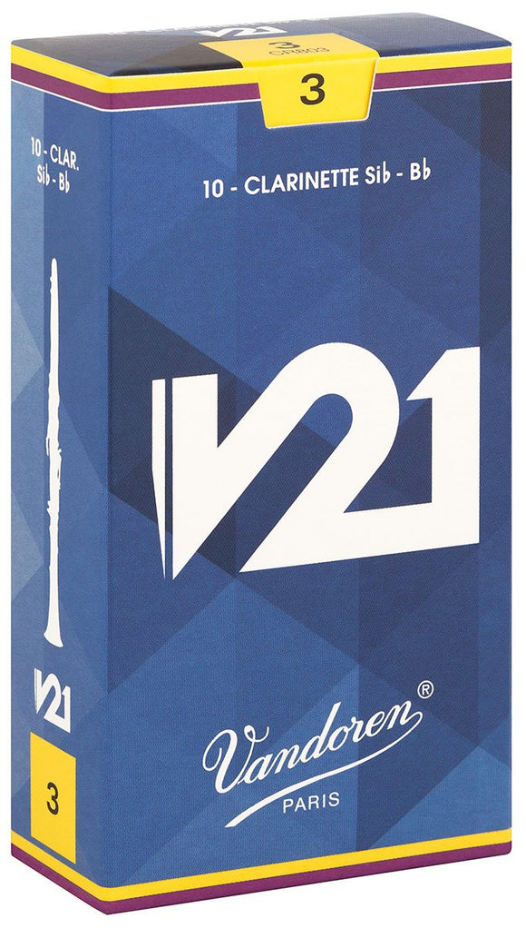 Vandoren V21 Clarinet Reed - Strength 2 5 in a box of 10 reeds