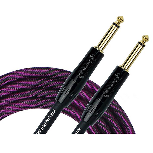 Kirlin Premium Wave Fabric Guitar Cable Purple 10 Foot Straight Straight