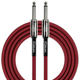 Kirlin Fabric Braided Cable 10Ft Straight To Straight Connectors Red