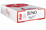 Box of 50 Juno Vandoren clarinet reeds on a white background
