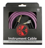 Kirlin Fabric Gel Guitar Lead 10' Straight to Angle Red