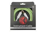 Kirlin Fabric Gel Guitar Lead 10' Straight to Straight Green