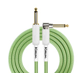 Kirlin Fabric Gel Guitar Lead 20' Straight to Angle Green