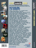 Back cover of an Oasis complete chord songbook with album art and text.