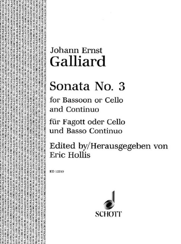 Galliard Sonata No 3 In F For Bassoon And Piano