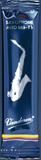Vandoren alto saxophone reed with a white saxophone illustration on a blue background Strength 1.0