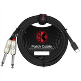 Kirlin USB Y-Cable USB-C to 2 x 1/4" Mono Jack