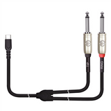 Kirlin USB Y-Cable USB-C to 2 x 1/4" Mono Jack