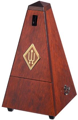 Wittner Pyramid Metronome - Mahogany Colour Silk Finish Wood Real - No Bell