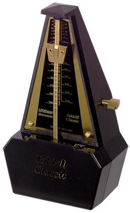 Wittner Taktell Classic Metronome - Black  and  Gold Plastic - Without Bell