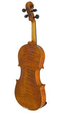 Sandner CV4 Violin back angle view showing flamed Maple back and ribs