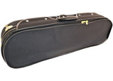 Violin Case super deluxe in black with a red and tan quilted interior