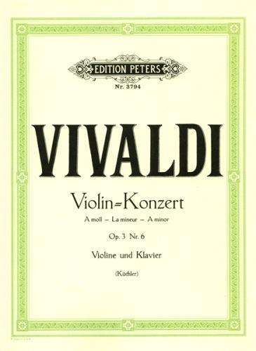 Vivaldi Concerto In Am Opus 3 No 6 For Violin And Piano