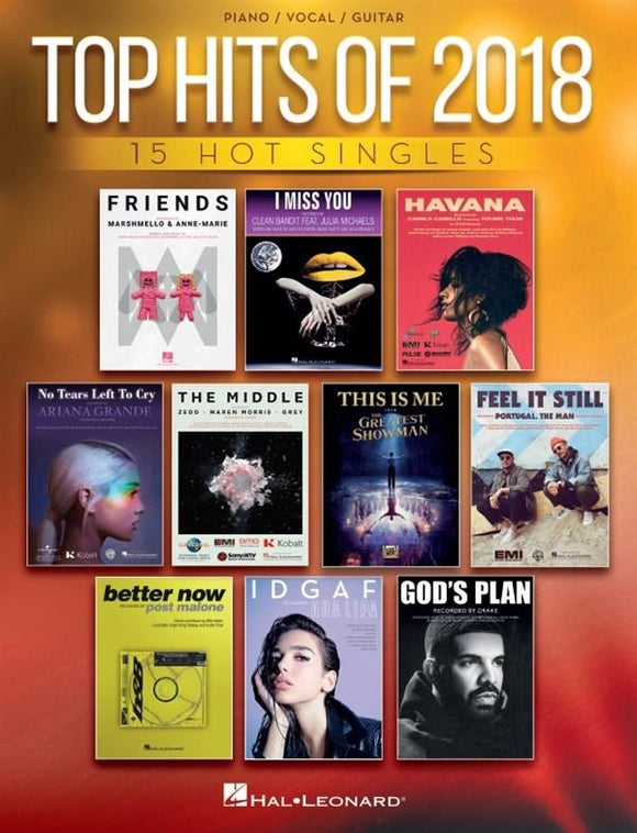 Top Hits of 2018 for Piano Vocal and Guitar