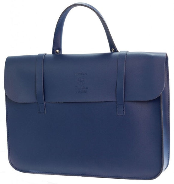 Montford Leather Music Case in Navy Blue