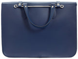 Montford Leather Music Case in Navy Blue Back View