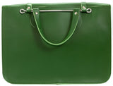 Montford Leather Music Case Olive Green Back View