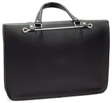 Montford Faux Leather Music Case in Black Back View
