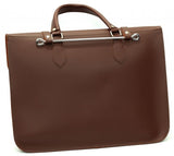 Montford Faux Leather Music Case Brown Back View
