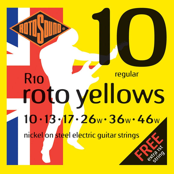 Rotosound R10 Roto Yellows - 10-46 Regular Electric Set