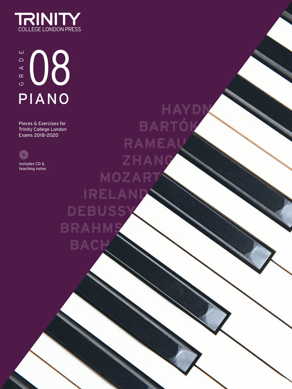Trinity Piano Grade 8 Exam Pieces and Exercises 2018 to 2020 with CD