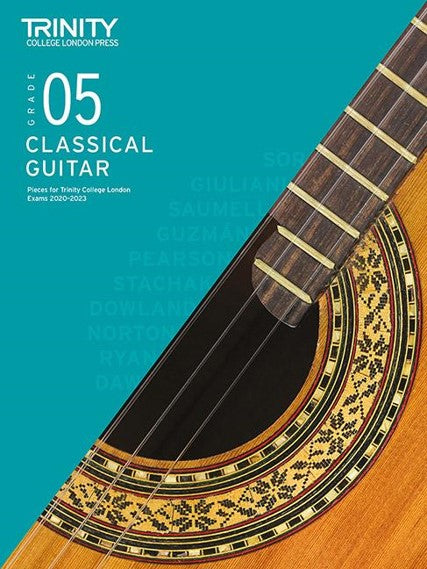 Trinity Classical Guitar Grade 5 Exam Pieces 2020 to 2023 
