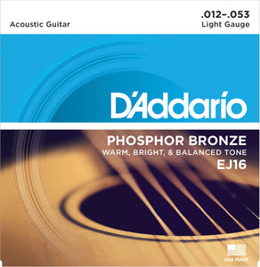 D'Addario Phosphor Bronze EJ16 - Light Gauge Acoustic Set