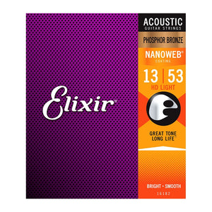 Elixir Nanoweb Coated Phospor Bronze 13-53 HD Light Acoustic Set