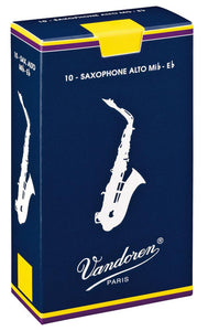 Vandoren Traditional Alto Sax Reed - Strength 3 5 in a in a box of 10 reeds