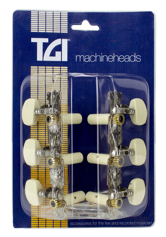 TGI 411 Classical Guitar Machine Heads - Nickel Plated