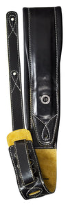 Guitar Strap - Padded Black Leather