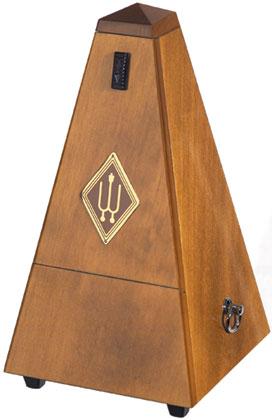 Wittner Pyramid Metronome - Walnut colour Polished Finish - With bell 